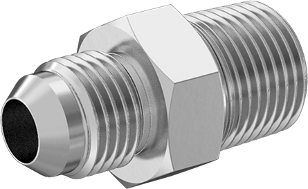 McMaster 50715K164 37 Degree Flared Fitting for Stainless Steel Tubing Straight Adapter for 3/8" Tube OD x 3/8 NPT Male