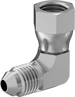 McMaster 50715K532 37 Degree Flared Fitting for Stainless Steel Tubing 90 Degree Swivel Adapter for 1/4" OD Tube x Female Tube