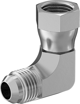 McMaster 50715K534 37 Degree Flared Fitting for Stainless Steel Tubing 90 Degree Swivel Adapter for 3/8" OD Tube x Female Tube