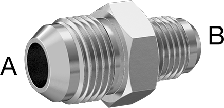 McMaster 50715K573 37 Degree Flared Fitting for Stainless Steel Tubing Straight Reducer for 1/2" Tube OD x 3/8" Tube OD