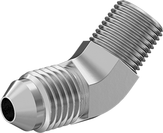 McMaster 50715K639 37 Degree Flared Fitting for Stainless Steel Tubing 45 Degree Adapter for 1/4" Tube OD x 1/8 NPT Male