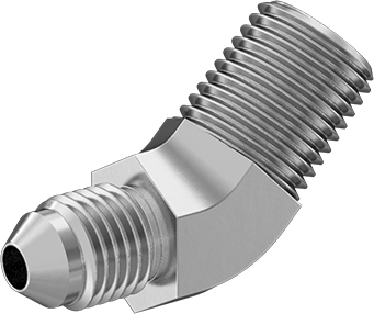 McMaster 50715K641 37 Degree Flared Fitting for Stainless Steel Tubing 45 Degree Adapter for 1/4" Tube OD x 1/4 NPT Male