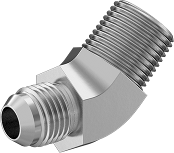 McMaster 50715K647 37 Degree Flared Fitting for Stainless Steel Tubing 45 Degree Adapter for 3/8" Tube OD x 3/8 NPT Male