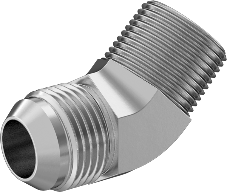 McMaster 50715K653 37 Degree Flared Fitting for Stainless Steel Tubing 45 Degree Adapter for 3/4" Tube OD x 3/4 NPT Male