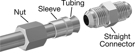 McMaster 50715K536 37 Degree Flared Fitting for Stainless Steel Tubing 90 Degree Swivel Adapter for 5/8" OD Tube x Female Tube