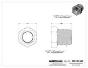 McMaster 50925K345 Compact Extreme-Pressure Steel Pipe Fitting Bushing Adapter, 3/8 NPTF Male x 1/4 NPTF Female