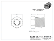 McMaster 50925K349 Compact Extreme-Pressure Steel Pipe Fitting Bushing Adapter, 1/2 NPTF Male x 1/4 NPTF Female