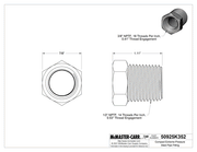 McMaster 50925K352 Compact Extreme-Pressure Steel Pipe Fitting Bushing Adapter, 1/2 NPTF Male x 3/8 NPTF Female