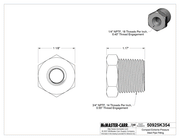 McMaster 50925K354 Compact Extreme-Pressure Steel Pipe Fitting Bushing Adapter, 3/4 NPTF Male x 1/4 NPTF Female