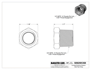 McMaster 50925K358 Compact Extreme-Pressure Steel Pipe Fitting Bushing Adapter, 3/4 NPTF Male x 1/2 NPTF Female