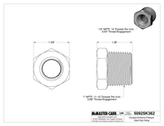 McMaster 50925K362 Compact Extreme-Pressure Steel Pipe Fitting Bushing Adapter, 1 NPTF Male x 1/2 NPTF Female