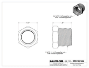 McMaster 50925K364 Compact Extreme-Pressure Steel Pipe Fitting Bushing Adapter, 1 NPTF Male x 3/4 NPTF Female