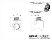 McMaster 50925K517 Compact Extreme-Pressure Steel Pipe Fitting 90 Degree Reducing Adapter, 3/4 Female x 1/2 Male NPTF