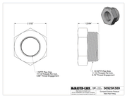 McMaster 50925K589 Compact Extreme-Pressure Steel Pipe Fitting Bushing Adapter, 1-1/2 NPTF Male x 1 NPTF Female