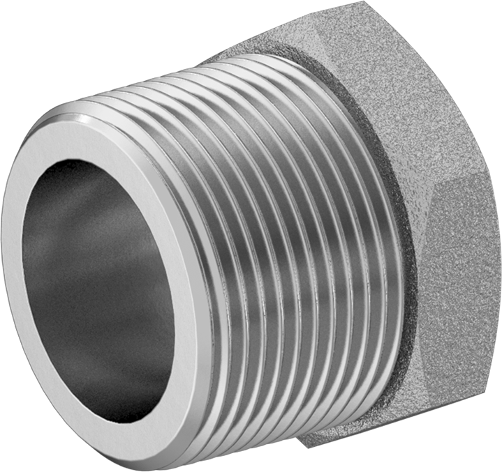 McMaster 50925K266 Compact Extreme-Pressure Steel Pipe Fitting Bushing Adapter, 1-1/4 NPTF Male x 1 NPTF Female