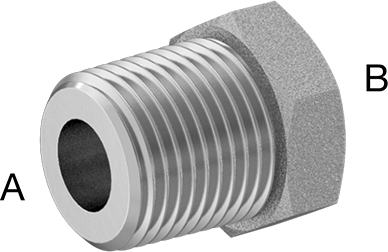McMaster 50925K341 Compact Extreme-Pressure Steel Pipe Fitting Bushing Adapter, 1/4 NPTF Male x 1/8 NPTF Female