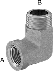 McMaster 50925K518 Compact Extreme-Pressure Steel Pipe Fitting 90 Degree Reducing Adapter, 3/4 Male x 1/2 Female NPTF