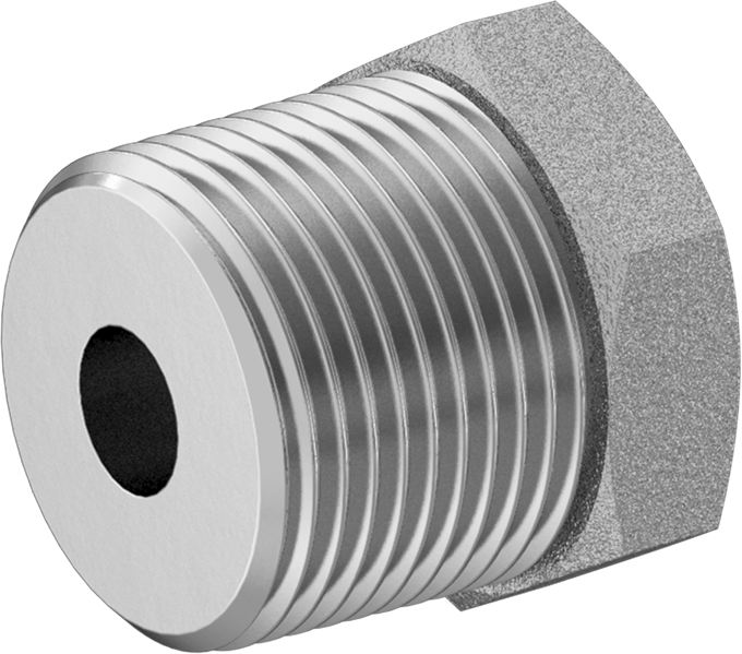 McMaster 50925K532 Compact Extreme-Pressure Steel Pipe Fitting Bushing Adapter, 1 NPTF Male x 1/4 NPTF Female
