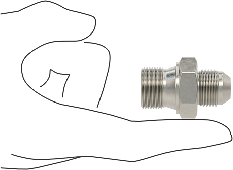 McMaster 5097K102 37 Degree Flared Fitting for Stainless Steel Tubing Straight Adapter for 1/2" Tube OD x 1/2 BSPP Male