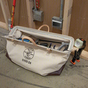 Klein 5102-24 Tool Bag Canvas, 1 Pockets, 24 in Overall Wd, 6 in Overall Dp, 15 in Overall Ht, Brown