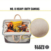 Klein 5102-16 Tool Bag Canvas, 1 Pockets, 16 in Overall Wd, 6 in Overall Dp, 14 in Overall Ht, Brown
