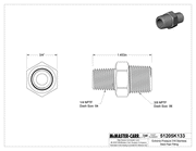 McMaster 51205K133 Extreme-Pressure 316 Stainless Steel Pipe Fitting Straight Reducer with Hex Body, 3/8 x 1/4 NPTF Male