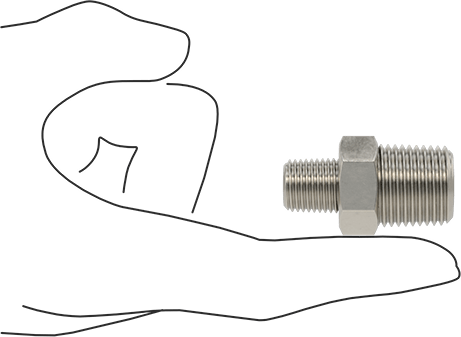 McMaster 51205K139 Extreme-Pressure 316 Stainless Steel Pipe Fitting Straight Reducer with Hex Body, 1/2 x 1/4 NPTF Male