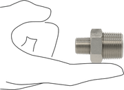 McMaster 51205K143 Extreme-Pressure 316 Stainless Steel Pipe Fitting Straight Reducer with Hex Body, 3/4 x 3/8 NPTF Male