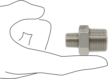 McMaster 51205K143 Extreme-Pressure 316 Stainless Steel Pipe Fitting Straight Reducer with Hex Body, 3/4 x 3/8 NPTF Male