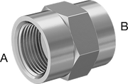 McMaster 51205K232 Extreme-Pressure 316 Stainless Steel Pipe Fitting Straight Reducer with Hex Body, 1 x 1/2 NPTF Female