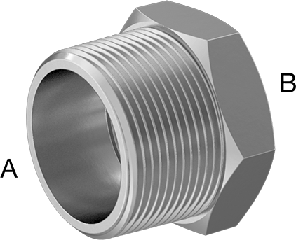 McMaster 51205K643 Extreme-Pressure 316 Stainless Steel Pipe Fitting Bushing Adapter, 1-1/2 NPT Male x 1-1/4 NPT Female