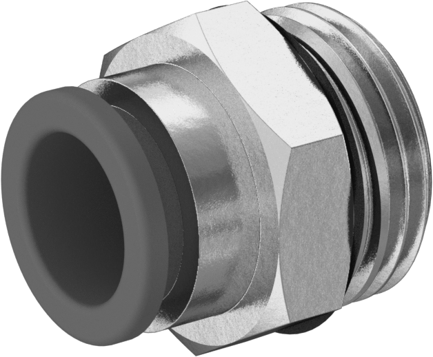 McMaster 5787K14 Push-to-Connect Tube Fitting for Air and Water, Static Dissipative, Straight Adapter, 4 mm Tube OD × 1/8 Male Universal Thread
