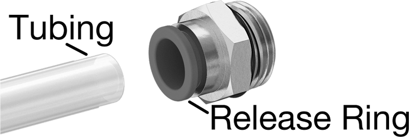 McMaster 5787K38 Push-to-Connect Tube Fitting for Air and Water, Elbow, for 4 mm Tube OD × 1/8 Male Universal Thread