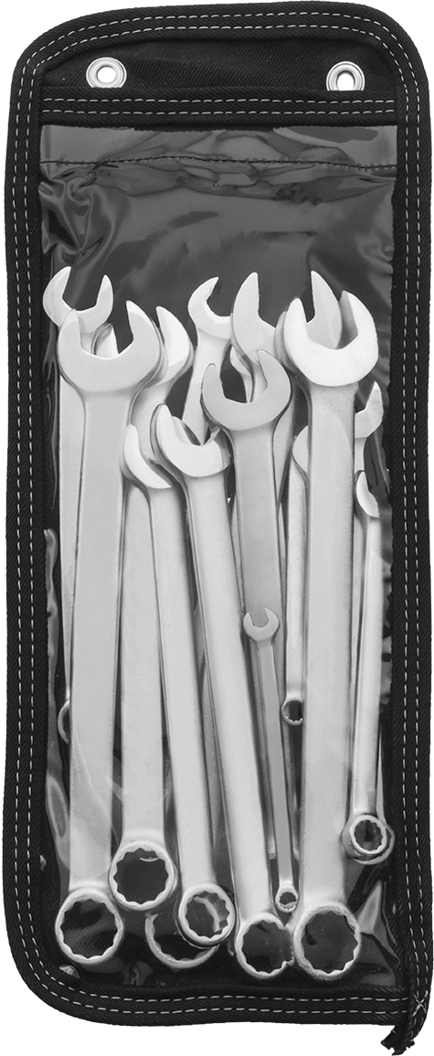 McMaster 5140A12 12-Point Opening Combination Metric Wrench Set, 17 Pieces