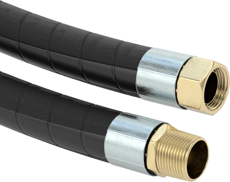 McMaster 5282K39 Low-Pressure Petroleum Hose with 3/4 NPT Male x 3/4 NPSM Female Fittings, 1-3/16" OD