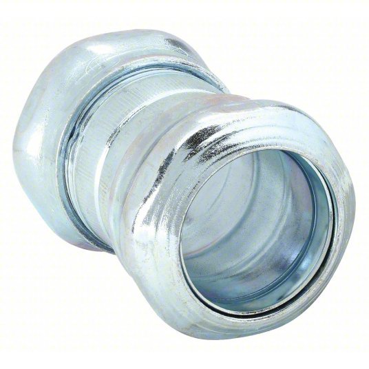 Raco 2923 Compression Conduit Coupling Steel, 3/4 in Trade Size, 2 3/16 in Overall Lg, Gray