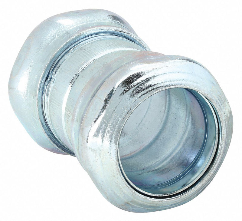 Raco 2924 Compression Conduit Coupling, Steel, 1 in Trade Size, 2 5/16 in Overall Lg, Gray