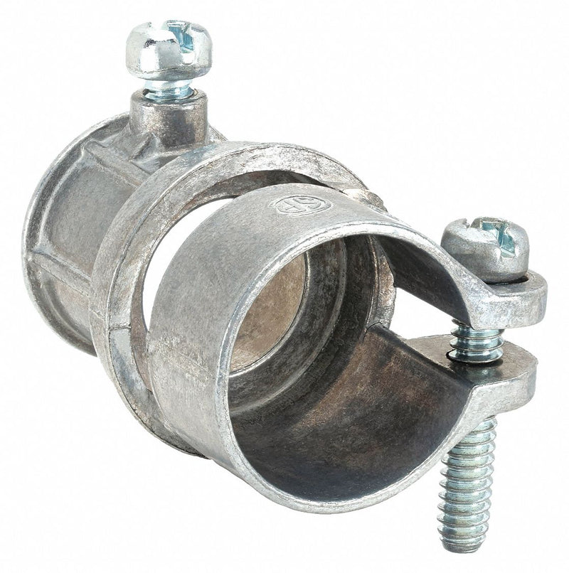 Raco 1852 Combination Conduit Coupling, Zinc, 1/2 in Trade Size, 1 19/32 in Overall Lg, Gray