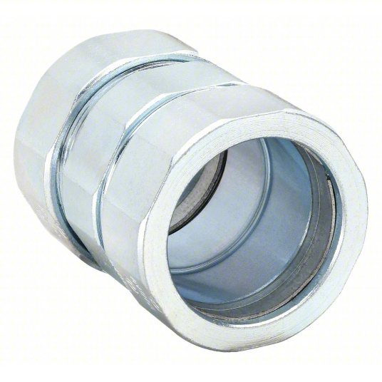 Raco 1823 Compression Coupling Steel, 3/4 in Trade Size, 1 1/2 in Overall Lg, RMC, Concrete Tight