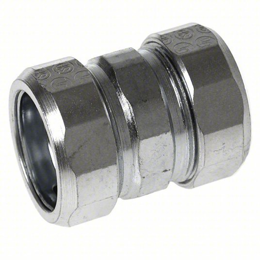 Raco 1823 Compression Coupling Steel, 3/4 in Trade Size, 1 1/2 in Overall Lg, RMC, Concrete Tight