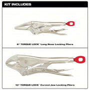 Milwaukee 48-22-3602 Locking Pliers Set Curved, 2 in Max Jaw Opening, 6 in_10 in Overall Lg, 6 in_10 in Jaw Lg