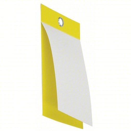 Badger Tag & Label Corp 131 Tag 3 1/8 in Wd, 5 in Ht, Yellow, Rectangle, Polyester/Vinyl, Indoor/Outdoor, 25 PK