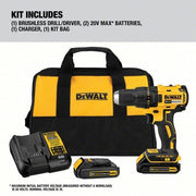DeWalt DCD777C2 Drill 20V DC, Compact, 1/2 in Chuck, 1,750 RPM Max., Brushless Motor, (2) 1.5 Ah, 20V MAX