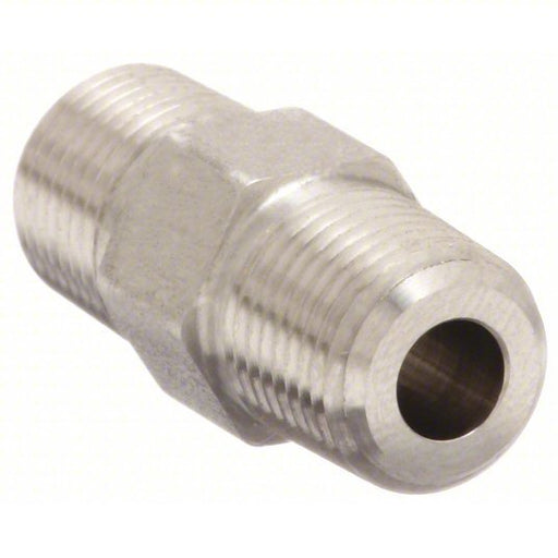 Parker 1/4 FF-SS Hydraulic Hose Adapter 1/4 in x 1/4 in Fitting Size, Male x Male, NPTF x NPTF, Rigid, Straight