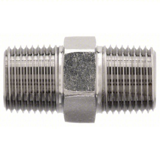 Parker 3/4 FF-SS Hydraulic Hose Adapter 3/4 in x 3/4 in Fitting Size, Male x Male, NPTF x NPTF, Rigid, Straight