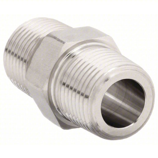 Parker 1 FF-SS Hydraulic Hose Adapter 1 in x 1 in Fitting Size, Male x Male, NPTF x NPTF, Rigid, Straight PK5