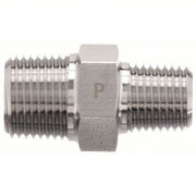 Parker 1/2 X 3/8 FF-SS Hydraulic Hose Adapter 1/2 in x 3/8 in Fitting Size, Male x Male, NPTF x NPTF, Rigid, Straight