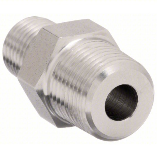 Parker 1/2 X 3/8 FF-SS Hydraulic Hose Adapter 1/2 in x 3/8 in Fitting Size, Male x Male, NPTF x NPTF, Rigid, Straight