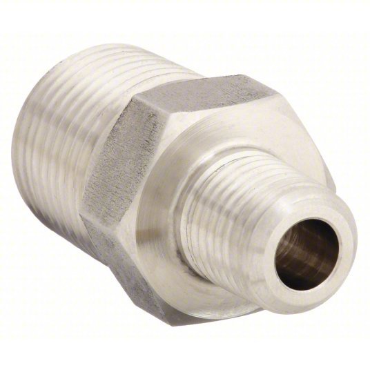 Parker 3/4 X 1/2 FF-SS Hydraulic Hose Adapter 3/4 in x 1/2 in Fitting Size, Male x Male, NPTF x NPTF, Rigid, Straight