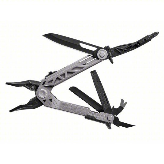 Gerber 30-001197 Multi-Tool Plier, 14 Tools, 14 Functions, 4 3/4 in Closed Lg, 6 5/8 in Open Lg